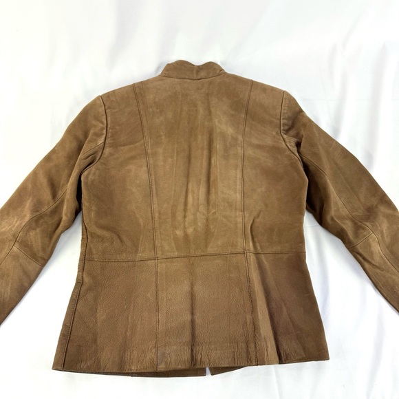 Charter Club 100% Leather Jacket Caramel Brown Color women’s size small - Picture 3 of 11